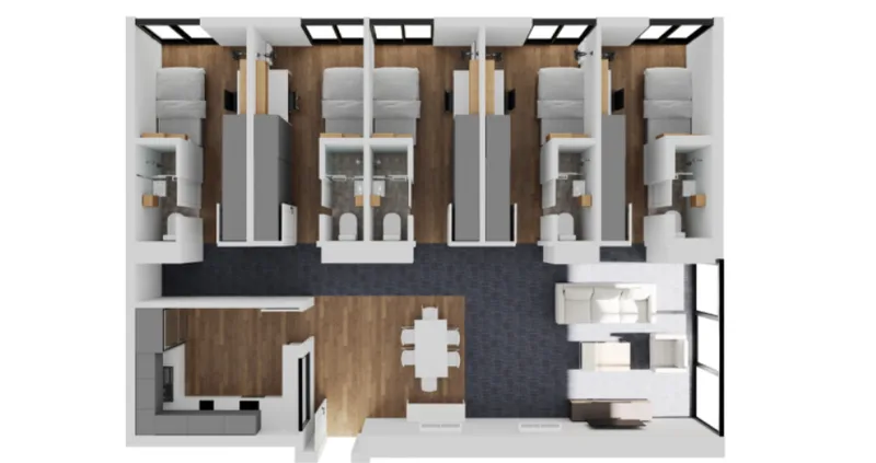 UniLodge Royal Melbourne Multishare Apartments (5 Bedroom)